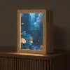 Koraalrif - Vissen - Oceaan - Blauw Light Box met kabel (Tafellamp) klein -z3d_website