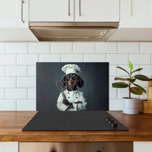 Hond - Garde - Kok keuken achterwand spatscherm klein -sfeer2