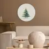 Kerstboom - Illustratie - Ster - Sneeuw Akoestische PET Vilt - Rond klein -sfeer1