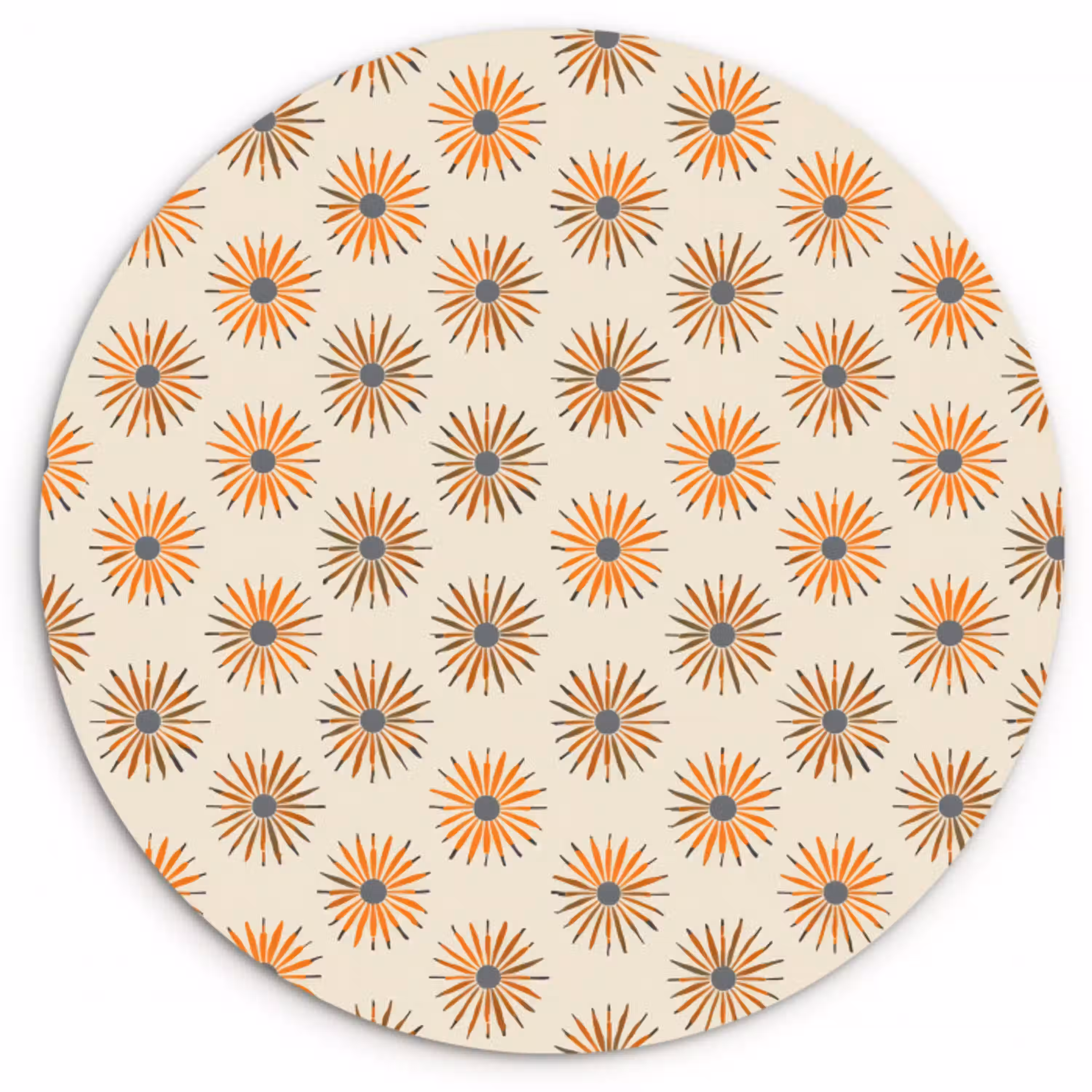 Madelief - Patroon - Oranje Wandcirkel kunststof plaat 5mm dik klein 188 -3d