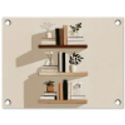 Plankjes - Boeken - Vaasjes - Planten tuinposter los doek klein -3d