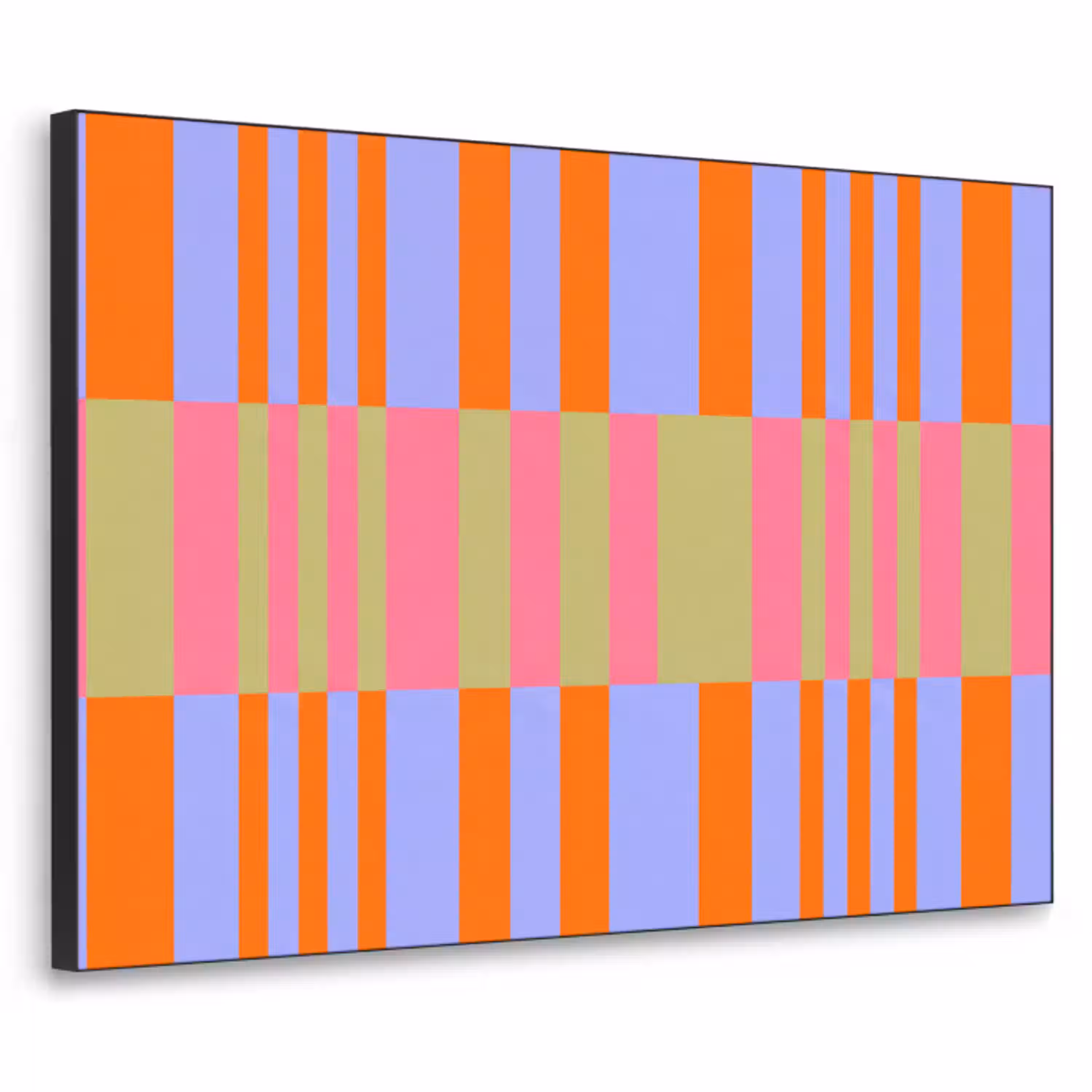Abstract - Patroon - Geometrisch - Kleurrijk - Modern Textielframe zwart klein -3d