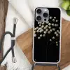 Gipskruid - Bloemetjes - Wit - Minimalistisch Hoesje iPhone 16 Pro Max met koord klein -sfeer4