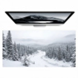 Rivier - Bevroren - Landschap - Winter Muismat XXL klein -zzz3d