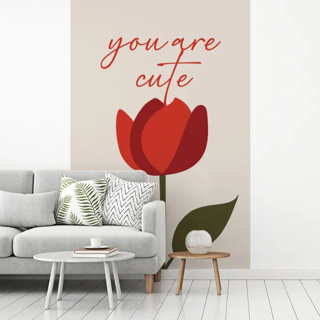 Roos - Rood - Bloem - Valentijn fotobehang vinyl groot -woonkamer