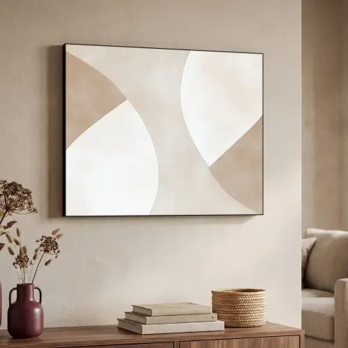 Bruin - Japandi - Abstract Textielframe - compleet frame klein -sfeer3