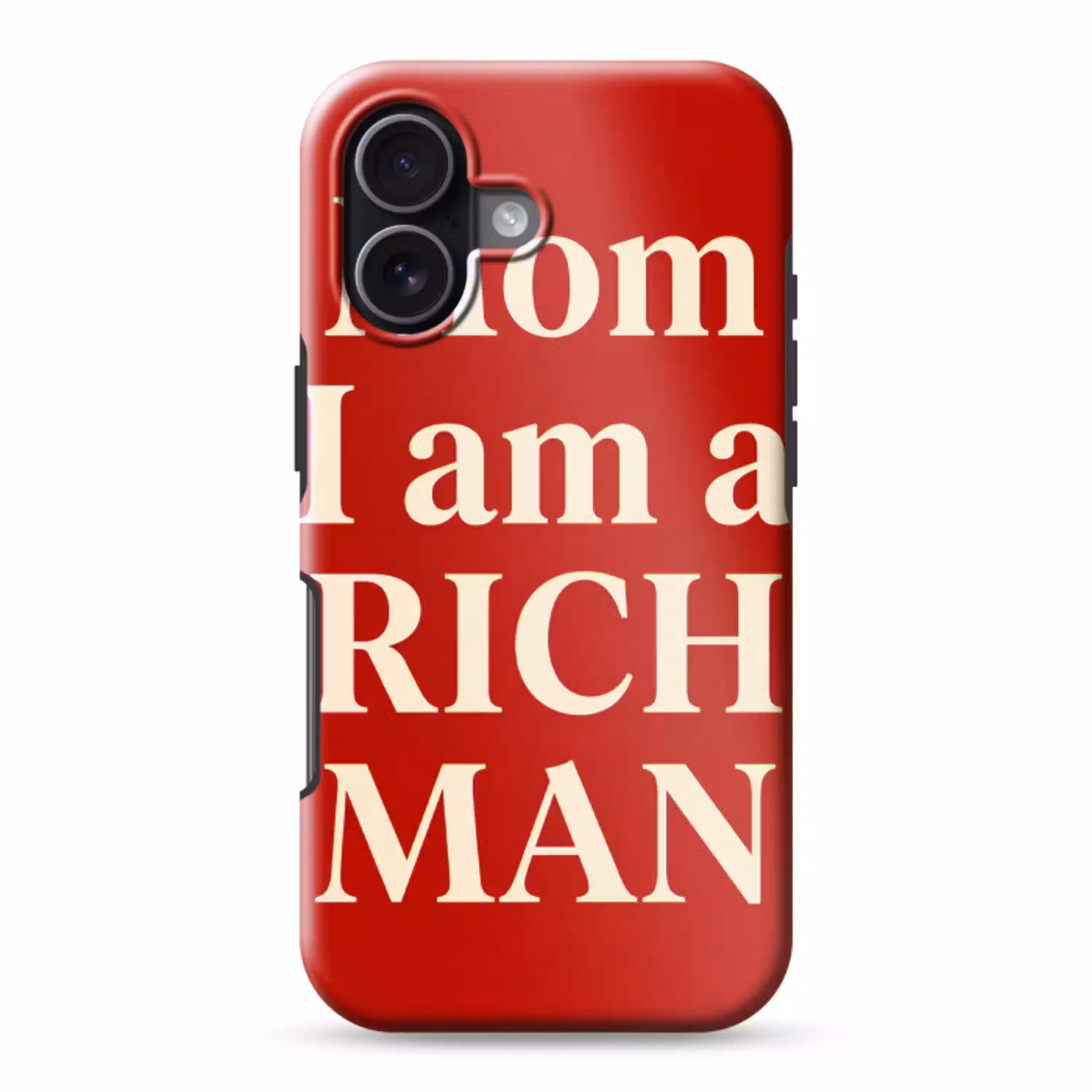 Tekst - Rijkdom - Motivatie - Rood - Modern Toughcase MagSafe Apple iPhone 17 klein -3d