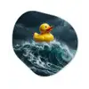 Storm - Badeend - Golven Wandcirkel Organisch Forex 3mm klein -3d