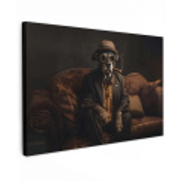 Hond - Sigaar - Hoed - Pak Tuinposter op houten frame 2 cm dik klein -3d