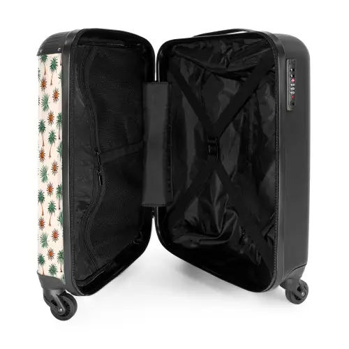 Palmbomen en zonnetjes print NBS - Handbagage koffer - Volwassenen Unisex middel -binnenkant