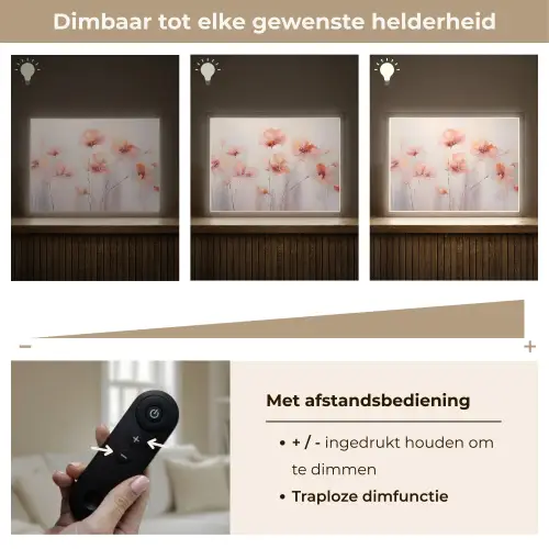 Klaproos - Bloemen - Kunst - Abstract - Watercolor Light Box met batterij (Wandlamp) middel -USP_dimbaarNL