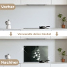 Vogel - Japandi - Groen keuken achterwand spatscherm klein -voor_na_DE
