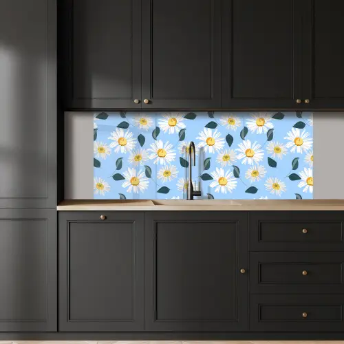 Madeliefjes - Blauw - Patroon keuken achterwand 2 middel 871 -sfeer1