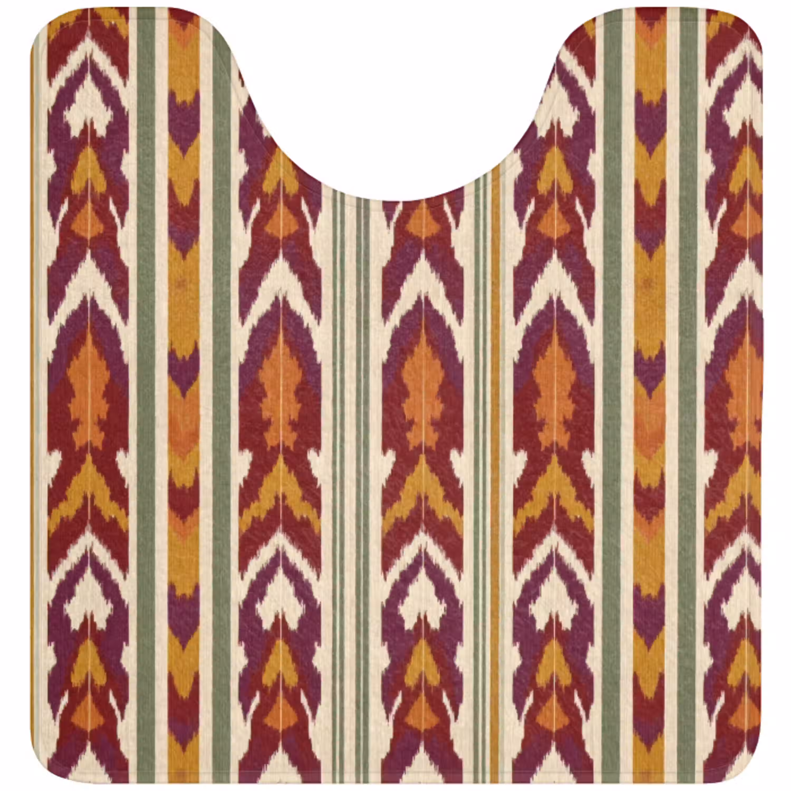 Ikat - Bordeauxrood - Etnisch - Patroon WCmat U-uitsnede middel 1014 -3d