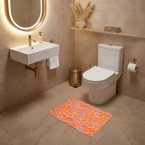 Retro - Golvend - Oranje WCmat klein 1009 -sfeer3