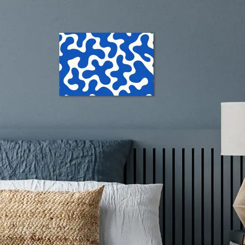 Vormen - Abstract - Blauw - Golven poster papier klein -sfeer2