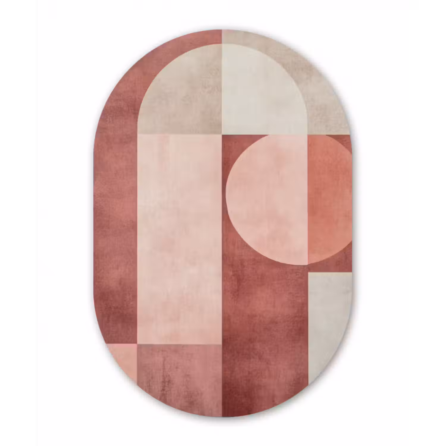 Glasbild Oval - Figuren - Abstrakt - Rosa