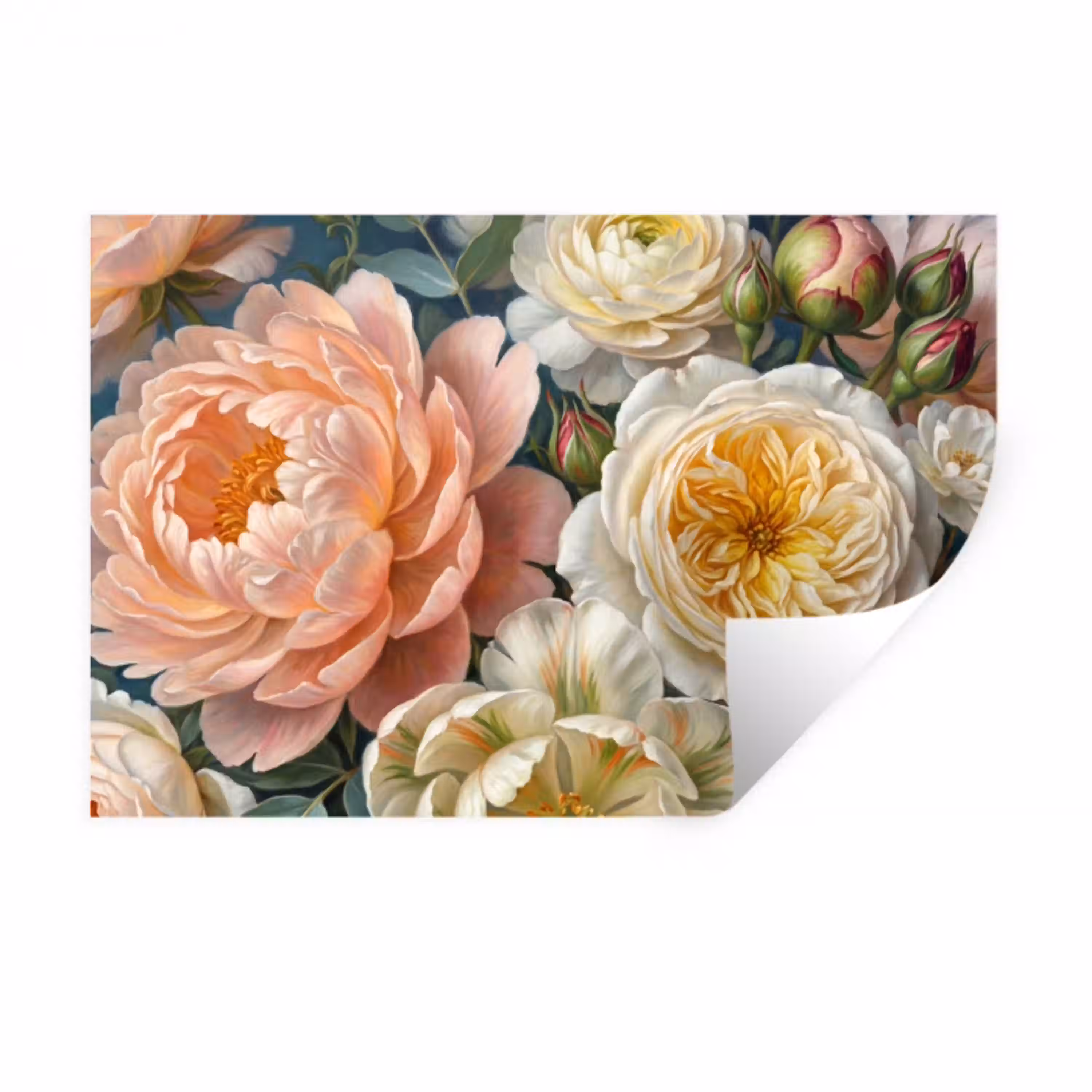 Bloemen - Boeket - Natuur - Klassiek - Kleurrijk Muursticker klein -3d