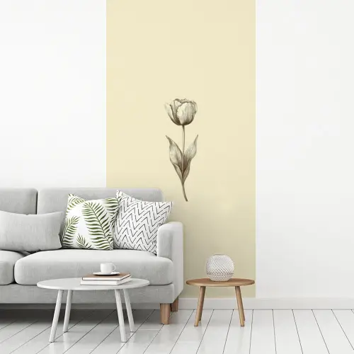 Illustratie - Tulp - Zwart fotobehang vinyl groot -woonkamer
