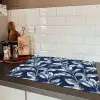 Botanisch - Patroon - Blauw Inductie beschermer vinyl 3mm klein 276 -sfeer3