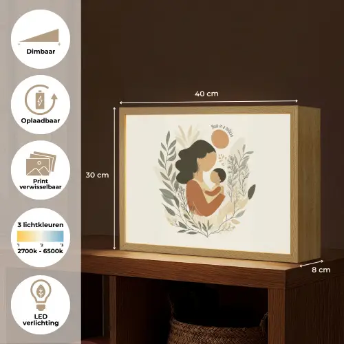 Illustratie - Quote - Moeder Light Box met batterij (Wandlamp) middel -USP_websiteoverzichtNL