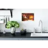 Winter - Kerst - Huis - Openhaard Muursticker klein -keuken