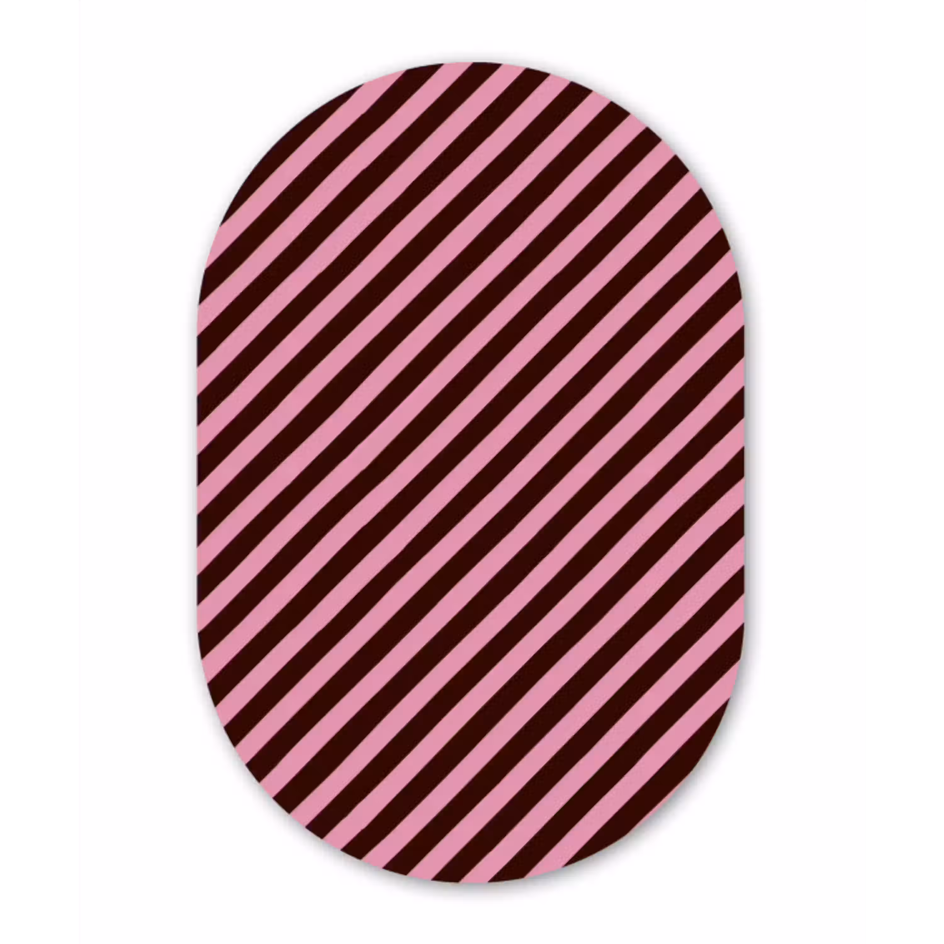 Strepen - Roze - Bruin Wandcirkel Ovaal Aluminium middel 839 -3d