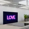 Neon - Love - Valentijn keuken achterwand spatscherm klein -3d_schuin
