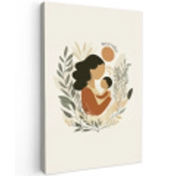 Illustratie - Quote - Moeder Tuinposter op houten frame 2 cm dik middel -3d