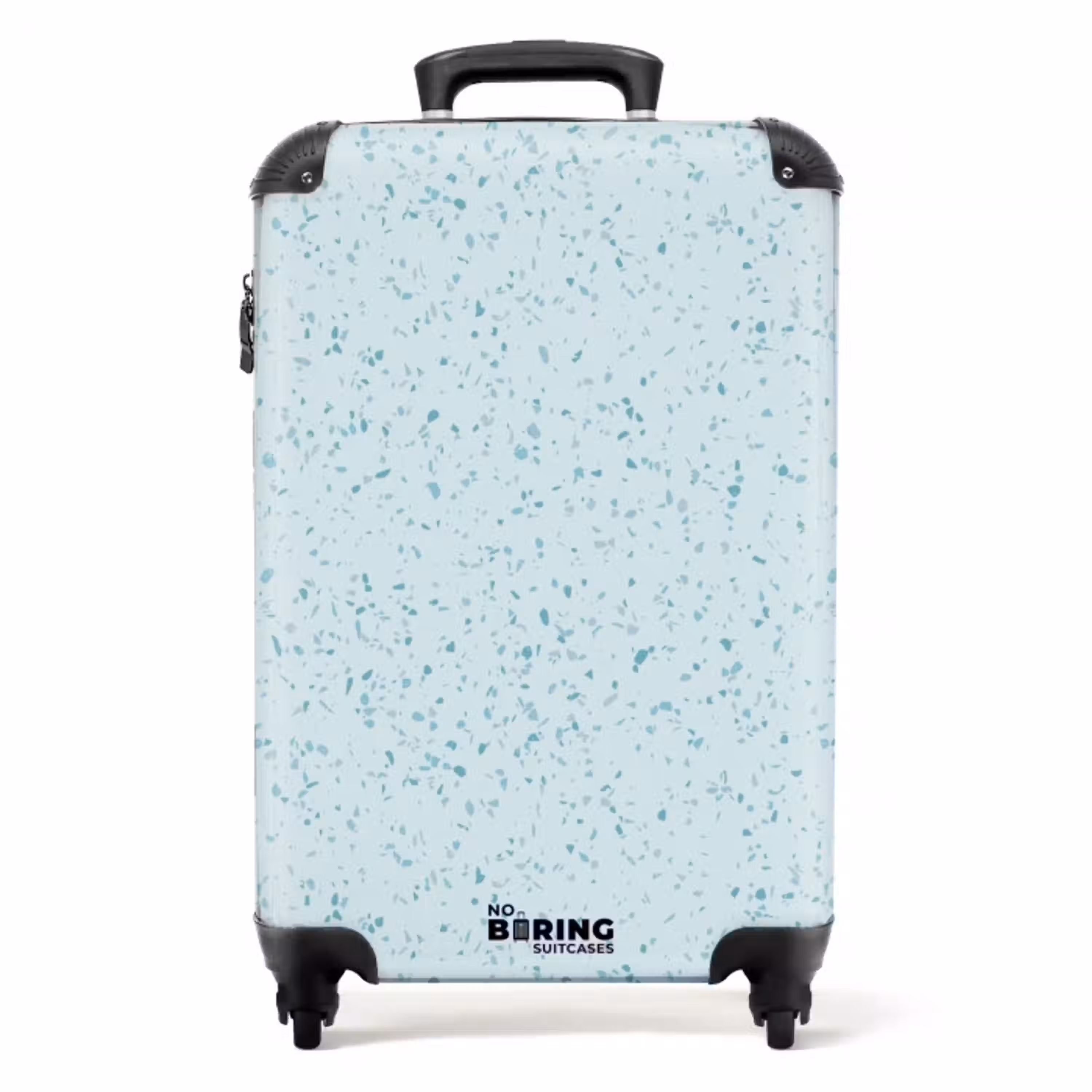 Terrazzo patroon veelkleurig blauw en groen NBS - Handbagage koffer - Volwassenen Unisex middel -productfoto_recht