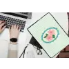 Bloemen - Ovaal - Strepen - Groen laptophoes neopreen klein -bureau