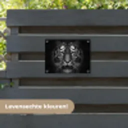 Tijger in het zwart-wit tuinposter los doek klein -sfeer3