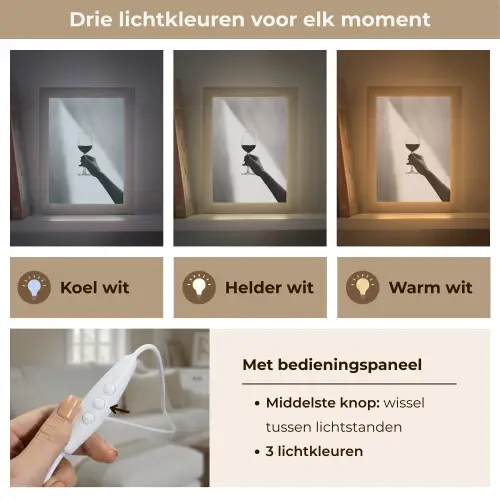 Lichtinval - Wijn - Rood - Glas Light Box met kabel (Tafellamp) klein -USP_lichtkleurNL