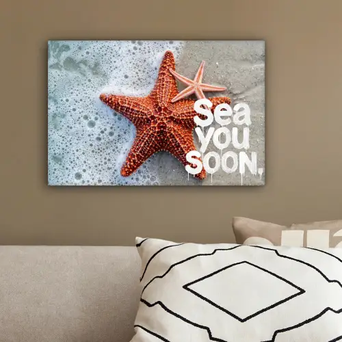 Sea you soon - Zeester - Zee canvas 2cm klein -sfeer3