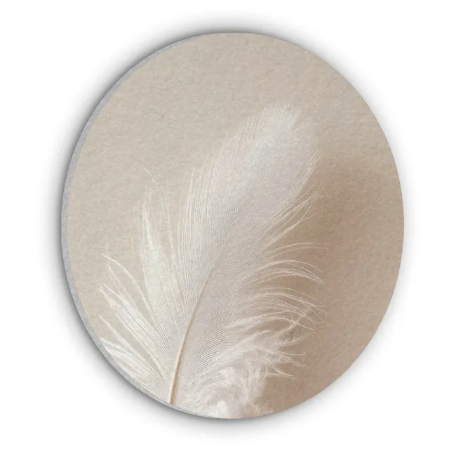 Acoustic painting round - Feather - Minimalist - Pink