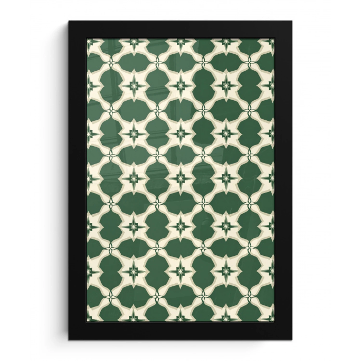 Tegel - Klassiek - Groen fotolijst zwart zonder passe partout klein 224 -3d