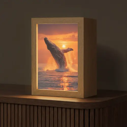 Walvis - Zon - Zee Light Box met kabel (Tafellamp) klein -z3d_website