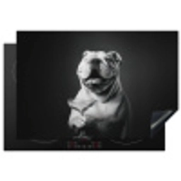 Buldog - Hond - Glas Inductie beschermer vinyl 3mm klein -3d