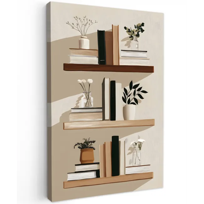 Plankjes - Boeken - Vaasjes - Planten canvas 2cm klein -z3d