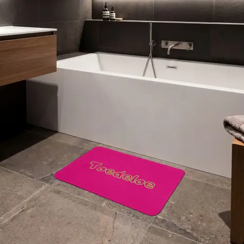 Toedeloe - Groen - Roze Badmat klein -sfeer3