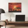 Savanne - Olifanten - Zonsondergang PET vilt klein -sfeer5