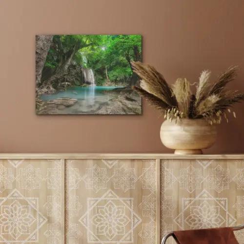 Jungle - Waterval - Planten - Water - Natuur PET vilt klein -sfeer4