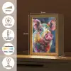 Varken - Olieverf - Dieren - Kunst Light Box met kabel (Tafellamp) klein -USP_NL