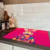 Konijn - Bloemen - Kleurrijk - Kimono Inductie beschermer vinyl 3mm klein -sfeer3