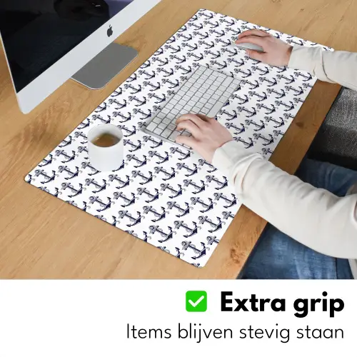 Oceaan - Anker - Blauw - Wit Muismat XXL klein 681 -sfeer3