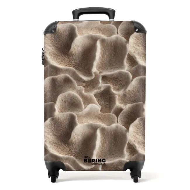 Koffer - Waaiervorm - Beige - Vezel textuur
