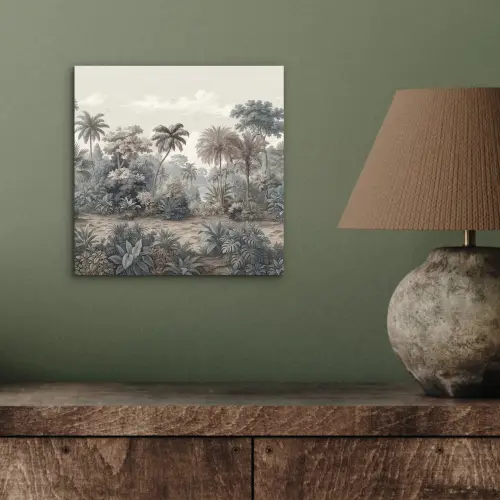 Tropisch - Landschap - Illustratie aluminium wit klein -sfeer2