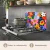 Kleurrijk - Bloemen - Abstract - Stippen keuken achterwand spatscherm klein -usp_NL