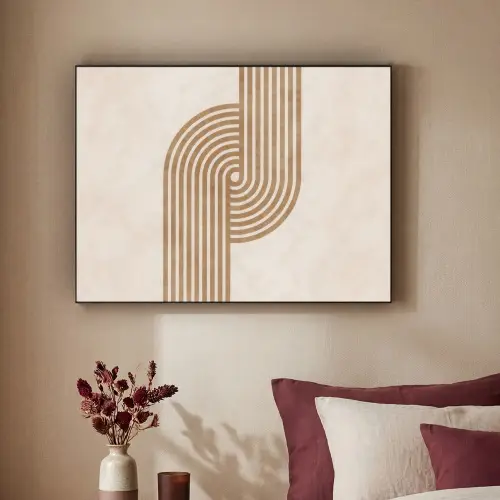 Symmetrische bocht - Koperkleurig Textielframe - compleet frame klein -sfeer1