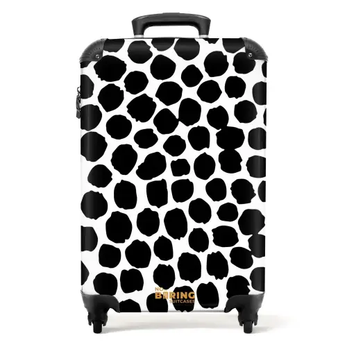 Zwarte stippen op een witte achtergrond NBS - Handbagage koffer - Kinderen Unisex middel -productfoto_recht